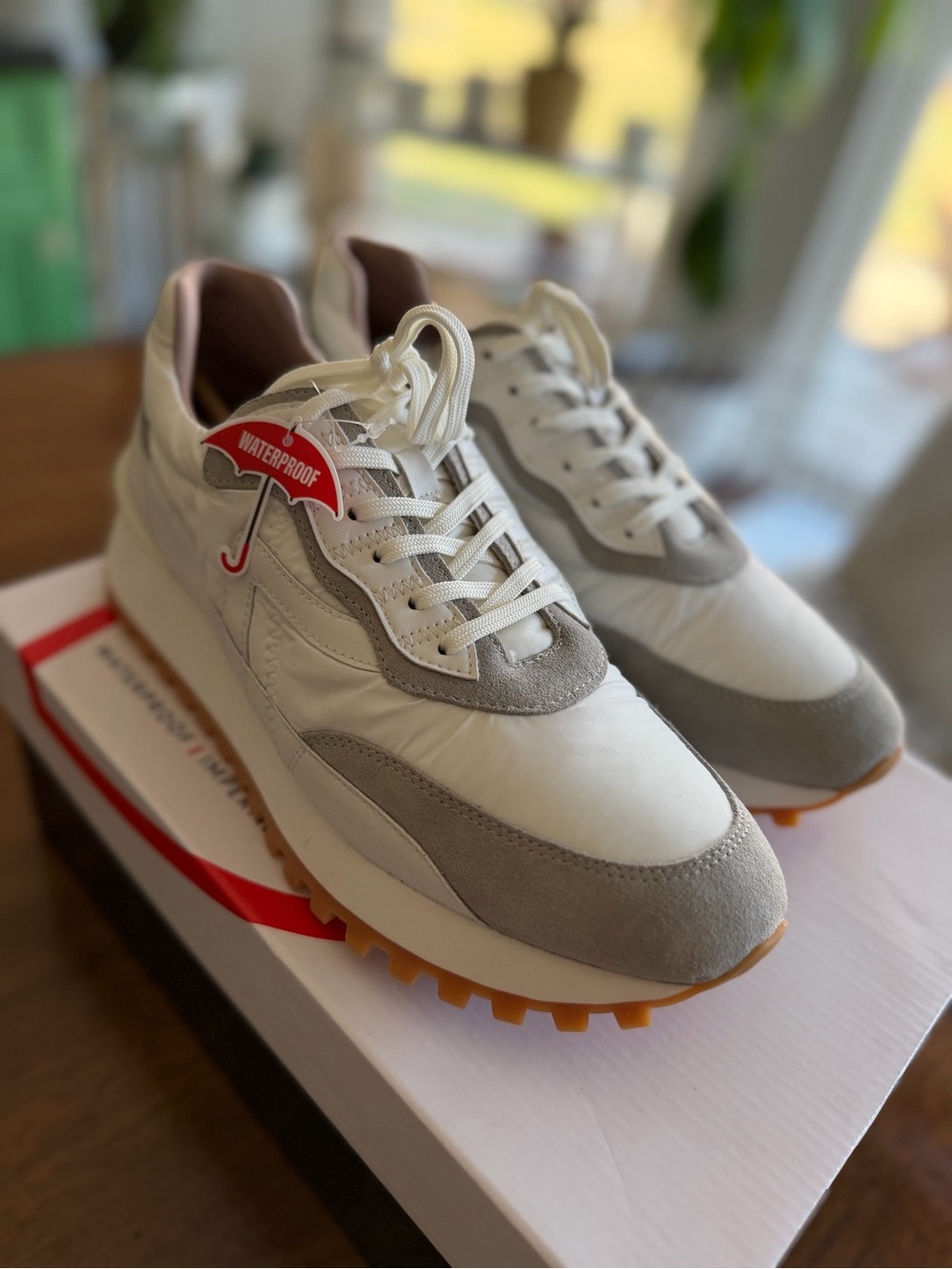 Blondo Women's Waterproof Sneakers - White, Gray & Gum